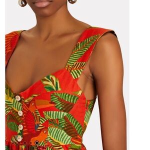 Farm Rio Red Forest Birds Mini Dress